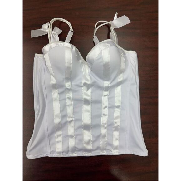 NWT Hot Topic Morbid Threads White Corset Size Medium - Picture 1 of 8